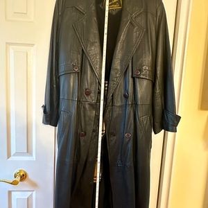 Long Leather vintage coat